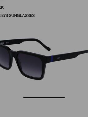 ZEISS Black Square Sunglasses with Gradient Lenses